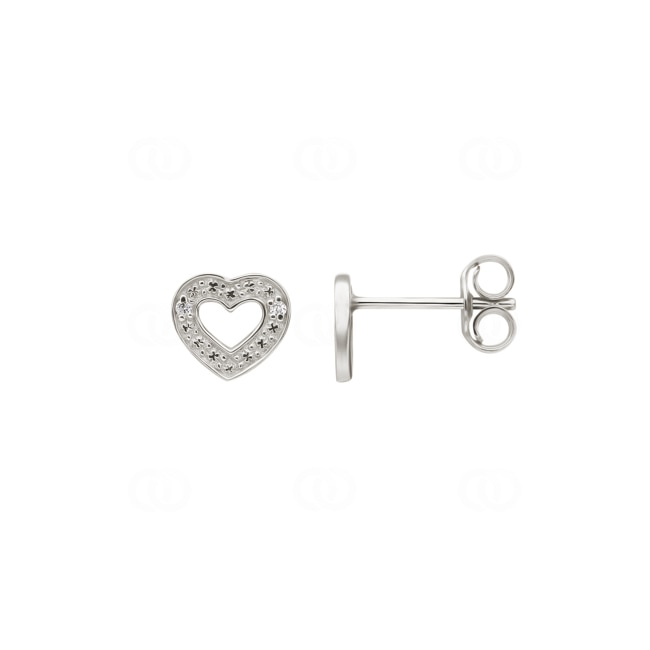 Stud Earrings 750/18 K White Gold with Diamonds 0.01ct. H/p1 - RA247GB4