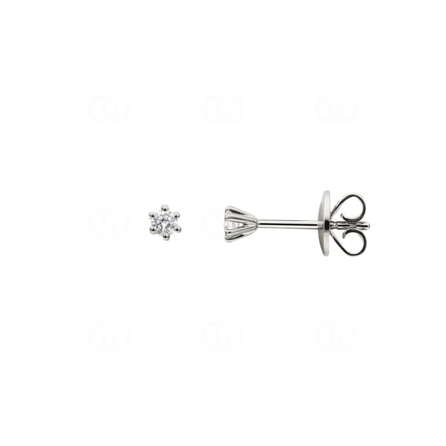 Clous d'oreilles or gris 750/18 ct avec diamants 0.10ct W/Si - 1260.07273/0001