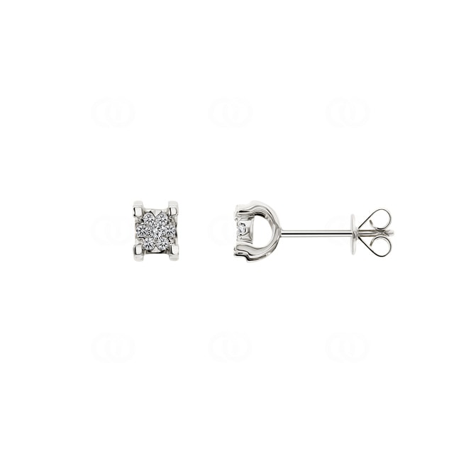 Ohrstecker 750/18 K Weissgold mit Diamanten 0.11 ct H/si - OR-49512-01-WG