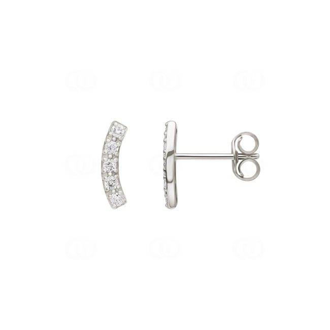 Clous d'oreilles or gris 750/18 ct avec diamants 0.13ct. H/p1 - 2.7002.31
