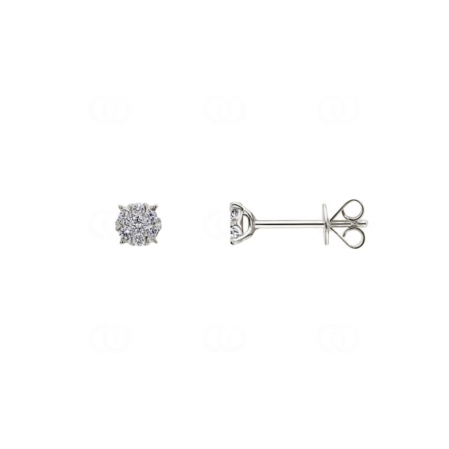 Clous d'oreilles or gris 750/18 ct avec diamants 0.15 ct H/si Clous d'oreilles or gris 750/18 ct avec diamants 0.15 ct H/si - OR-69338-WG