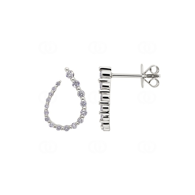 Stud Earrings 750/18 K White Gold with Diamonds 0.36 ct H/si - OR-096744-WG