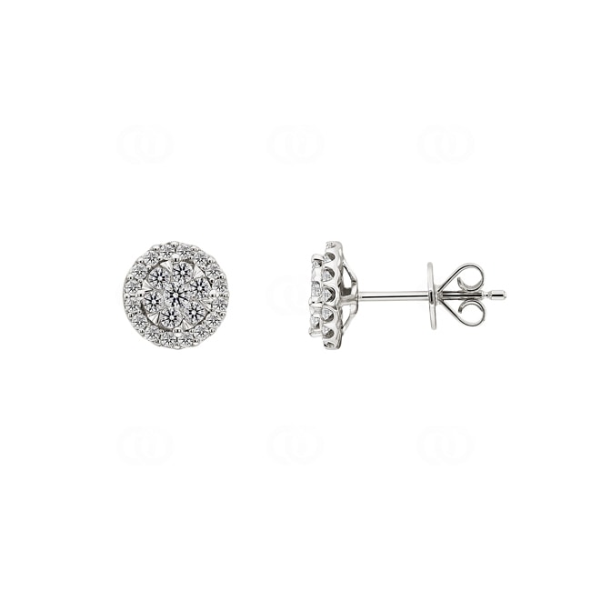 Stud Earrings 750/18 K White Gold with Diamonds 0.50 ct H/si - OR-69225-WG