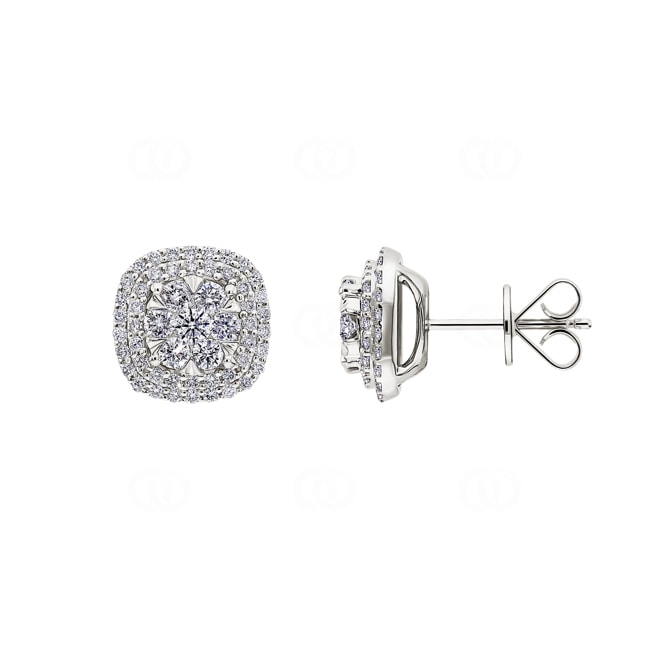 Clous d'oreilles or gris 750/18 ct avec diamants 1.00 ct H/si - OR-69235-WG