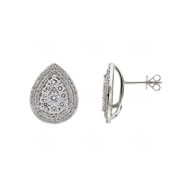 Clous d'oreilles or gris 750/18 ct avec diamants 2.00 ct H/si by CHRISTIAN - OR-69287-WG