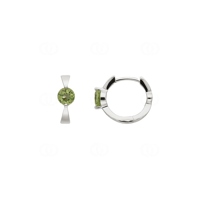 Hoop Earrings 750/18 K White Gold with Peridots - PE1675/07