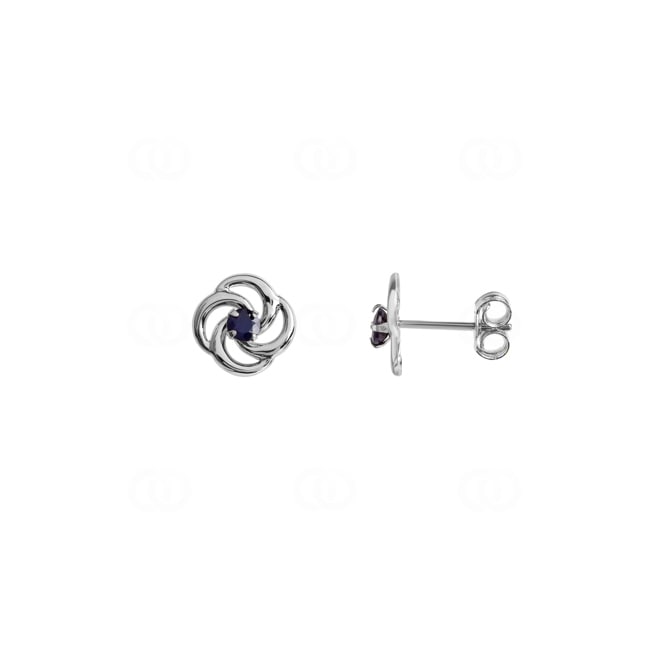 Stud Earrings 750/18 K White Gold with Sapphire - 28SA716GS