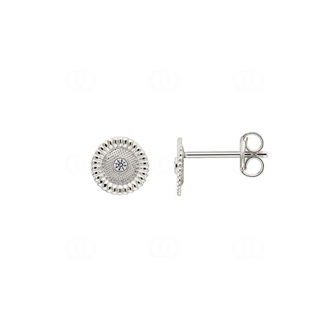Clous d'oreilles or gris 750/18 ct avec zircones - 252031.6ZW