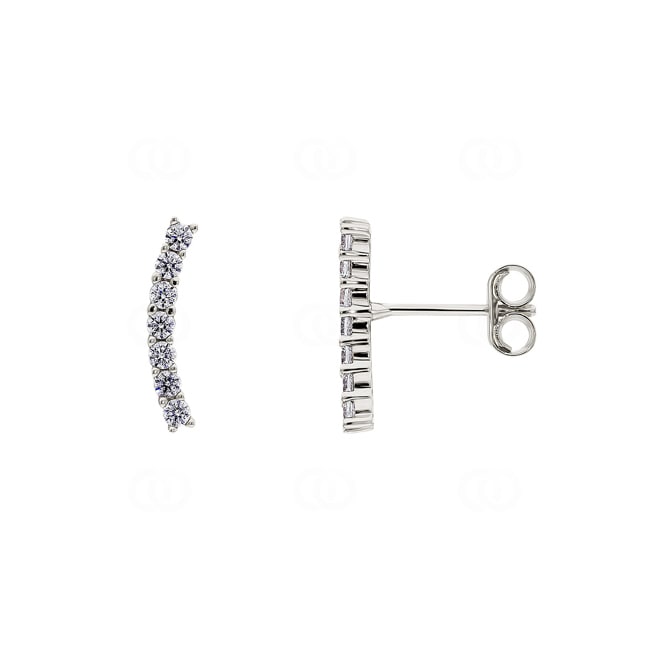 Stud Earrings 750/18 K White Gold with Cubic Zirconia - 28SA844GZ