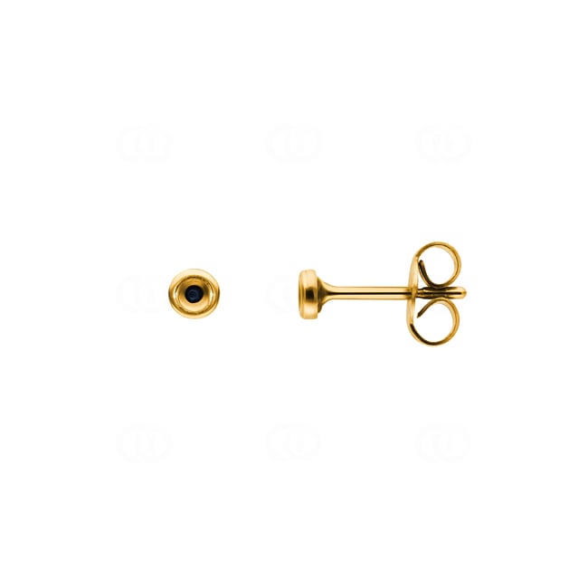 Stud Earrings 750/18 K Yellow Gold with Blue Cubic Zirconia Stud Earrings 750/18 K Yellow Gold with Blue Cubic Zirconia - 7775