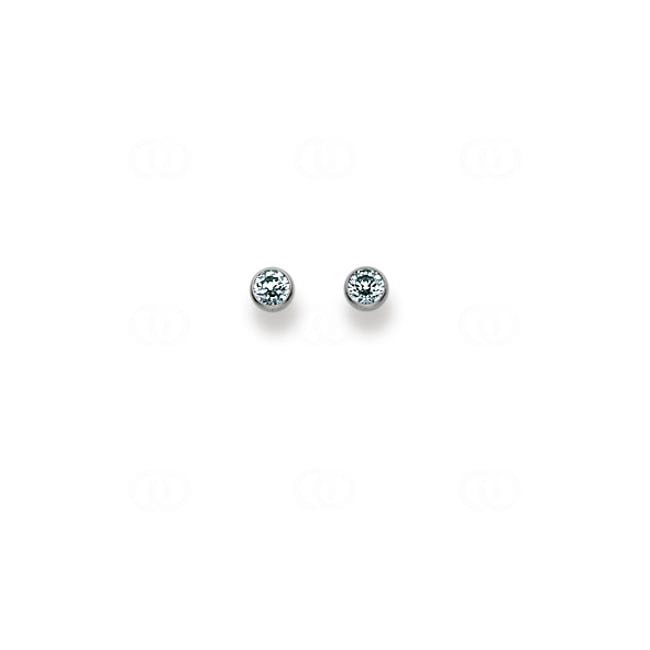Clous d'oreilles or gris 750/18 ct Ø 3.5mm avec zircones - 1262.02090/0003
