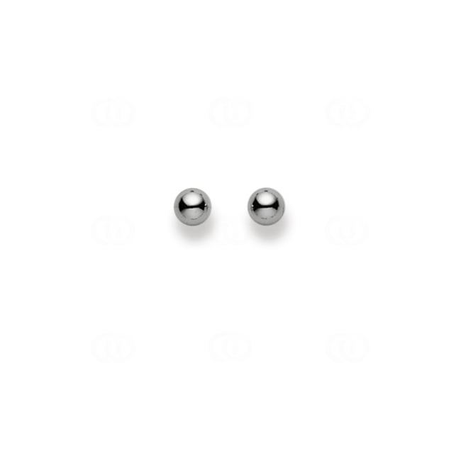 Stud Earrings 750/18 K White Gold Sphere Ø 4.0mm - 1263.03830/0042