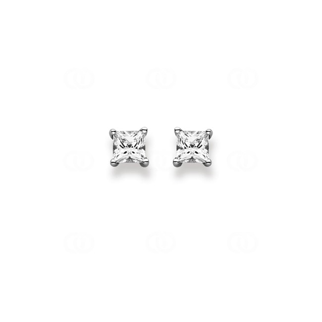 Clous d'oreilles or gris 750/18 ct Ø 5.0mm avec zircones - 1262.03169/0001