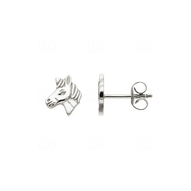 Stud Earrings 750/18 K White Gold, Horse - PE5171-WG