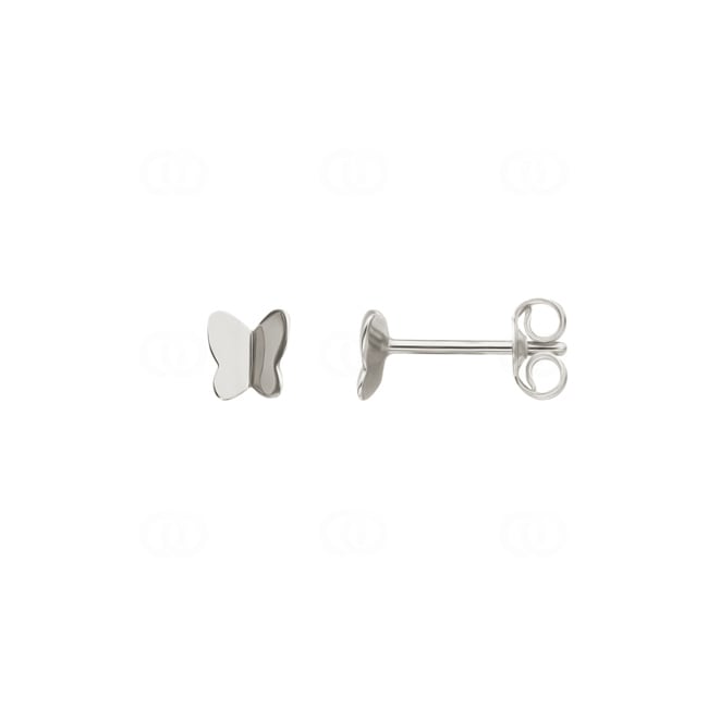 Clous d'oreilles or gris 750/18 ct Papillon - 8202G