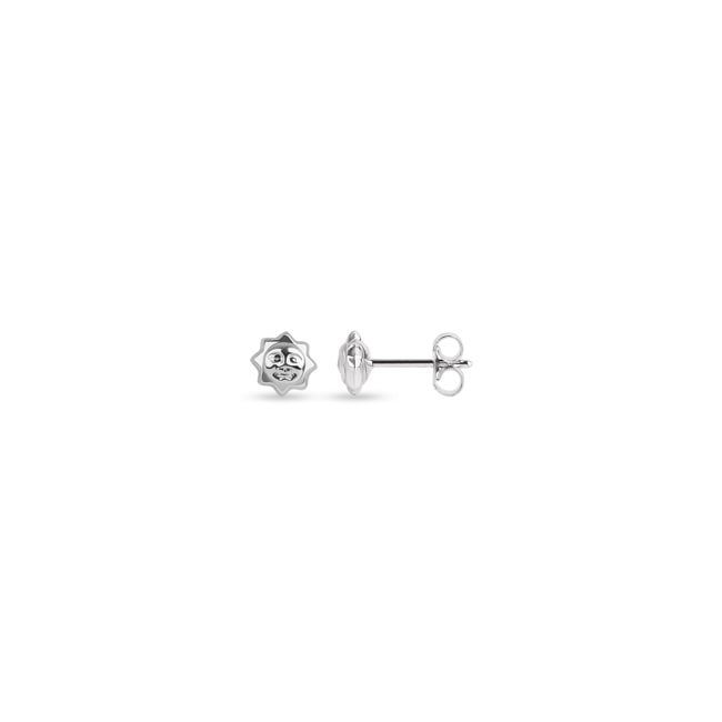 Clous d'oreilles or gris 750/18 ct Soleil - 0177