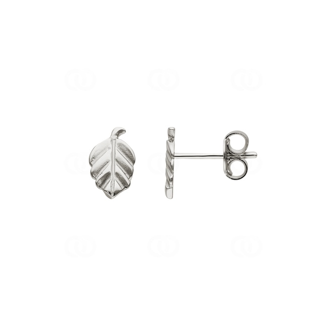Stud Earrings 925 Silver rhodium-plated Leaf - 335255