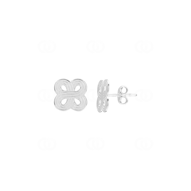 Clous d'oreilles Argent 925 rhodié, Double Infinity - 335685