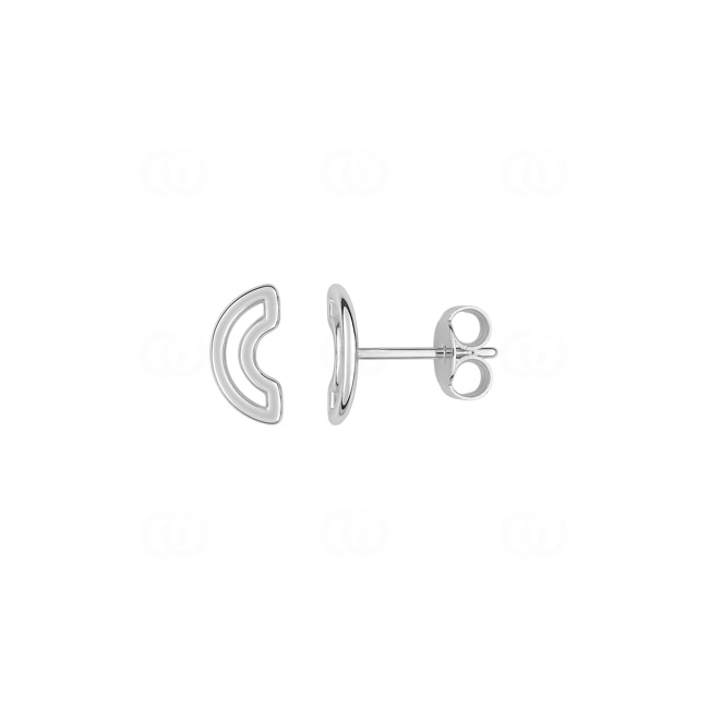 Stud Earrings 925 Silver rhodium-plated Semi-circle - 335715