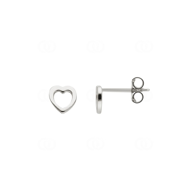 Clous d'oreilles argent 925 rhodié Cœur - 315001