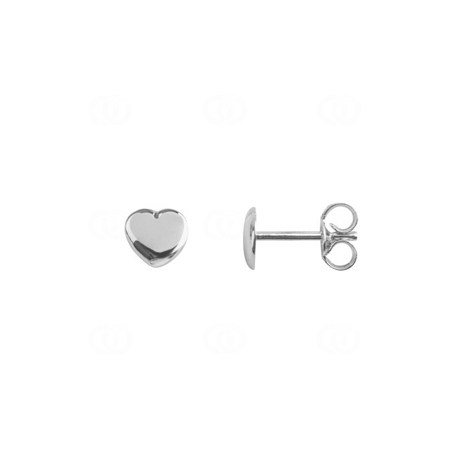 Stud Earrings 925 Silver rhodium-plated Heart - 335242