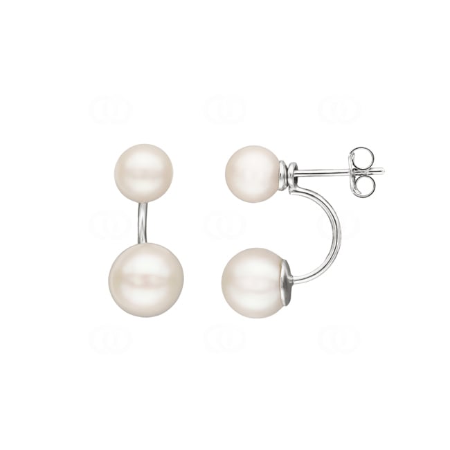 Ohrstecker 925 Silber rhodiniert mit Süsswasserzuchtperlen Ø 6 - 8mm - 335590
