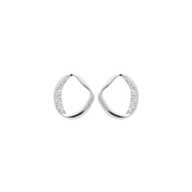 Stud Earrings 925 Silver rhodium-plated with Cubic Zirconia - OR-1586910-925