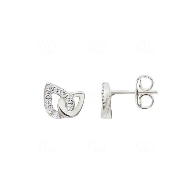Stud Earrings 925 Silver rhodium-plated with Cubic Zirconia - ASWS33Z