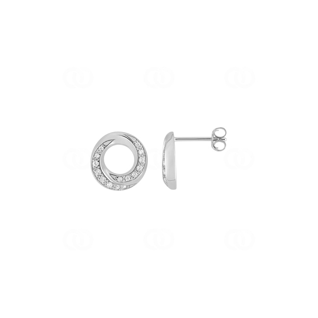 Stud Earrings 925 Silver rhodium-plated with Cubic Zirconia - 335741.1