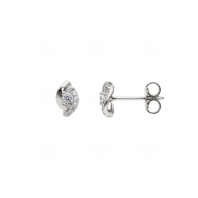 Clous d'oreilles Argent 925 rhodié avec zircones pavé - ASWT65Z