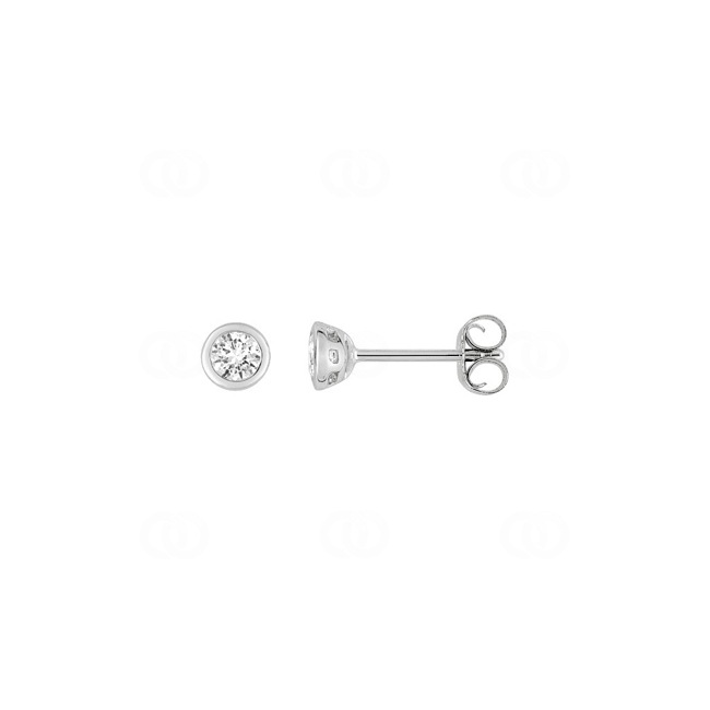 Stud Earrings 925 Silver rhodium-plated with round Cubic Zirconia Ø 3.5mm - ASWT79Z