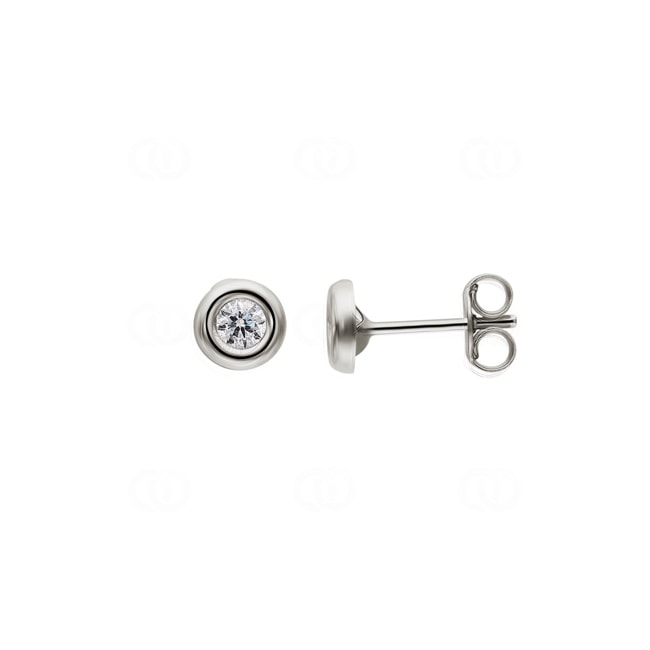 Stud Earrings 925 Silver rhodium-plated with round Cubic Zirconia Ø 3mm - 335426.1