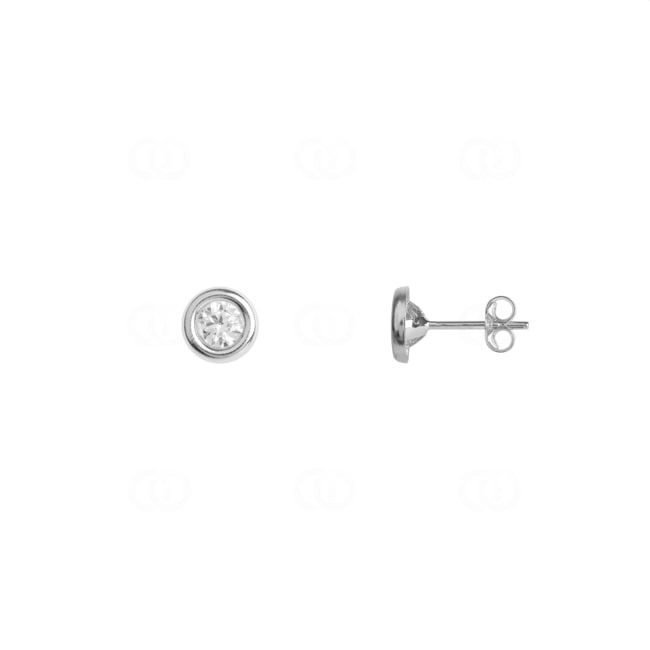 Ohrstecker 925 Silber rhodiniert mit Zirkonia rund Ø 4mm - 335427.1