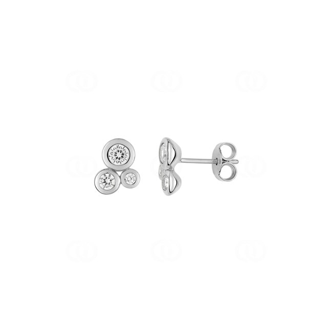 Ohrstecker 925 Silber rhodiniert Zirkonia Trilogie - 335754.1