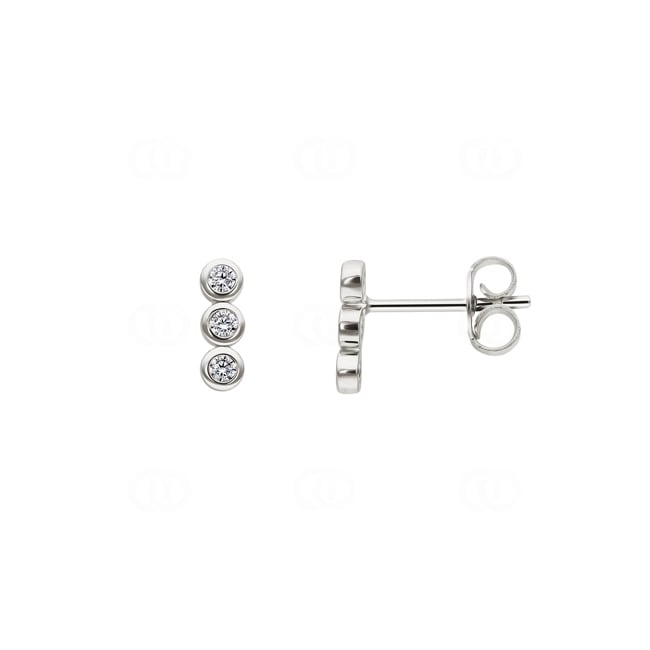 Stud Earrings 925 Silver rhodium-plated Zirkonia Trilogy - 335745.1