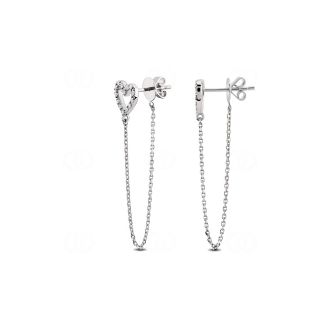 Clous d'oreilles cœur or gris 750/18 ct avec diamants 0.13 ct H/si by CHRISTIAN - OR-013671-WG