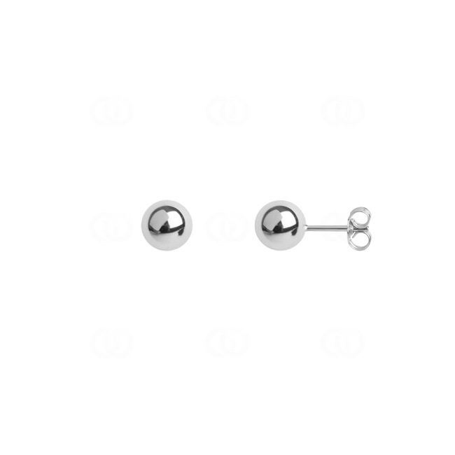 Holllow Stud Earrings 925 Silver rhodium-plated Ø 7mm - 335660