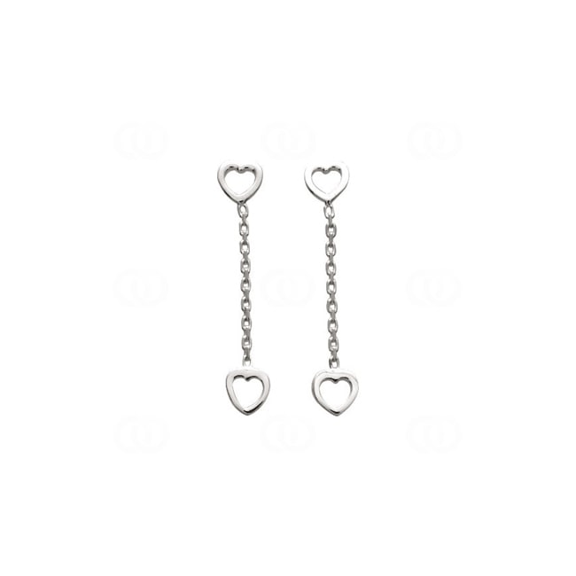Stud Earrings with Pendant 925 Silver Heart - 315750