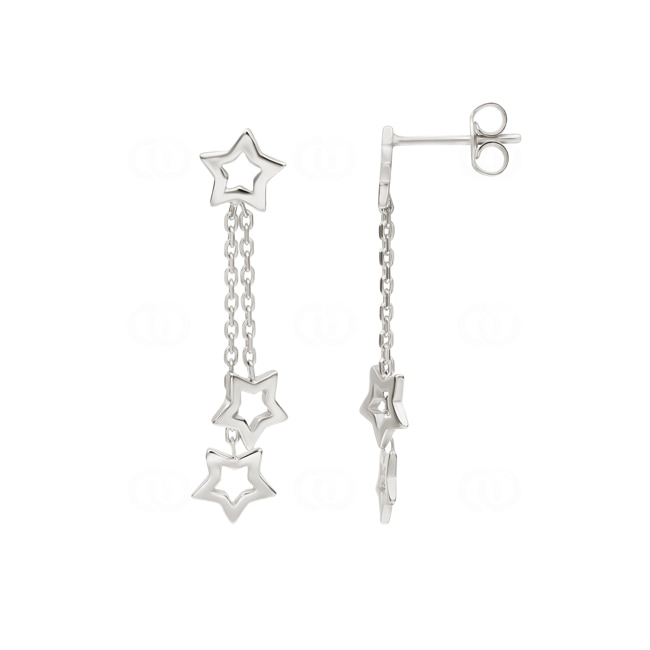 Clous d'oreilles avec Pendentif argent 925 Étoiles - 315749