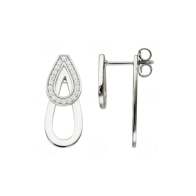 Ohrstecker mit Jackets 925 Silber rhodiniert mit Zirkonia pavé - S10.25103