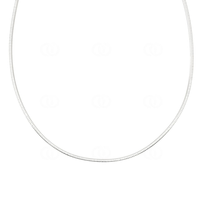 Omega Chain Double Face 750/18 K White Gold 1.9mm - COM2006