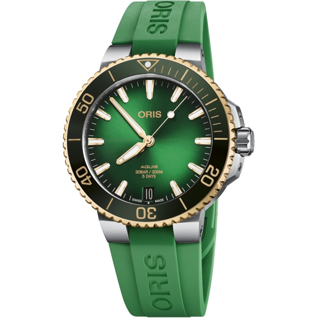 Oris Aquis Date Calibre 400 Two-tone / Green rubber Ø 41.5mm - 01 400 7769 6357-07 4 22 77FC