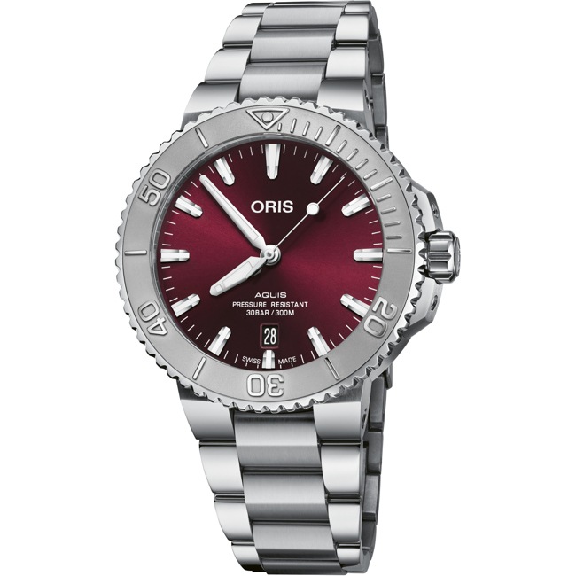 Oris Aquis Date Cherry Dial Ø 41.5mm - 01 733 7766 4158-07 8 22 05PEB