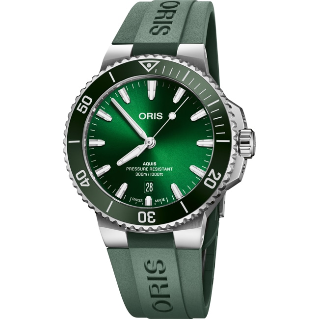 Oris Aquis Date Grün / Kautschuk Ø 41.5mm - 01 733 7787 4157-07 4 22 37FC