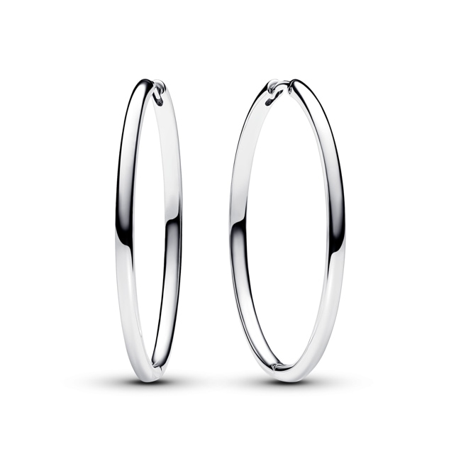  Pandora Moments 40 mm Charm Hoop Earrings 925 Silver - 293336C00