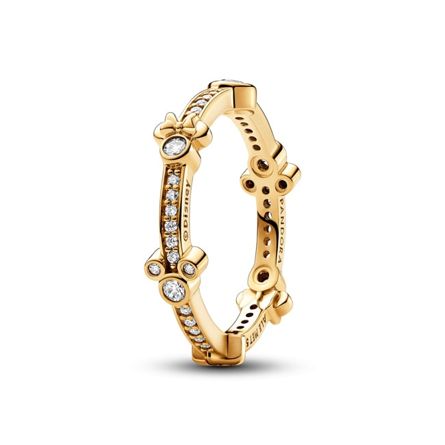 Pandora Gold Disney Mickey Mouse & Minnie Mouse Sparkling Eternity Ring - 162957C01