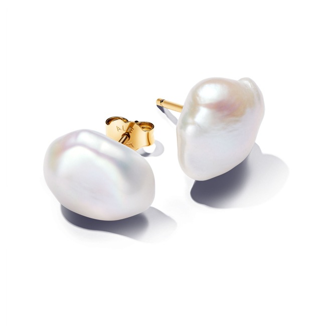 Pandora Gold Essence Clous d’Oreilles Perle de Culture Baroque - 263309C01