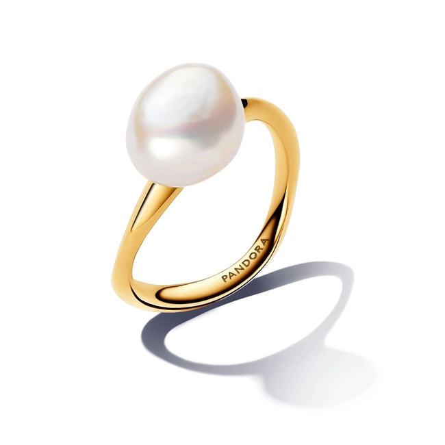 Pandora Gold Essence Baroque Treated Freshwater Cultured Pearl Ring - 163293C01