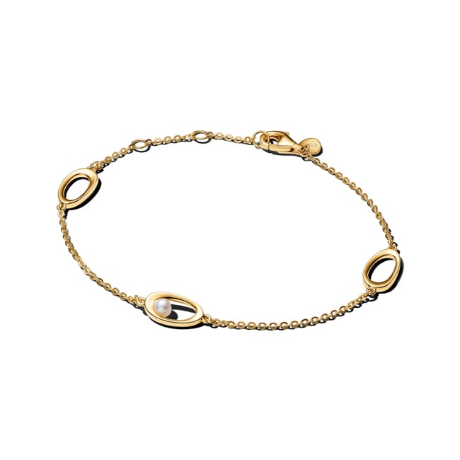 Pandora Gold Essence Organically Shaped Oval & Treated Freshwater Cultured Pearl Bracelet - 564677C01