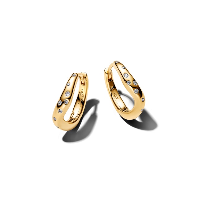Pandora Gold Essence Organisch Geformte Steinbesetzte Creolen - 264663C01